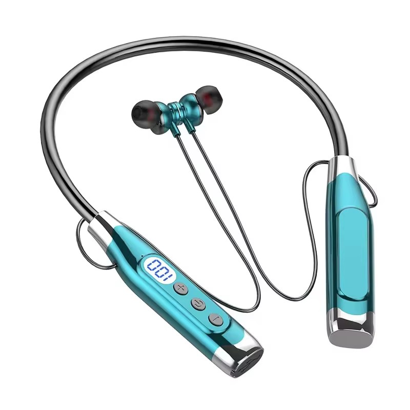 Magnetic Neckband Sports Earphones - Led Pil Göstergeli Tip-c Şarj Girişli