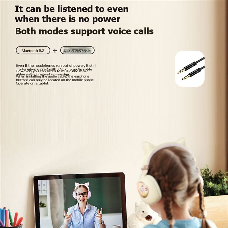 Katlanabilir, Bluetooth 5.3 öz - Cat Ear Bluetooth Headset Led incelemesi ve fiyatı