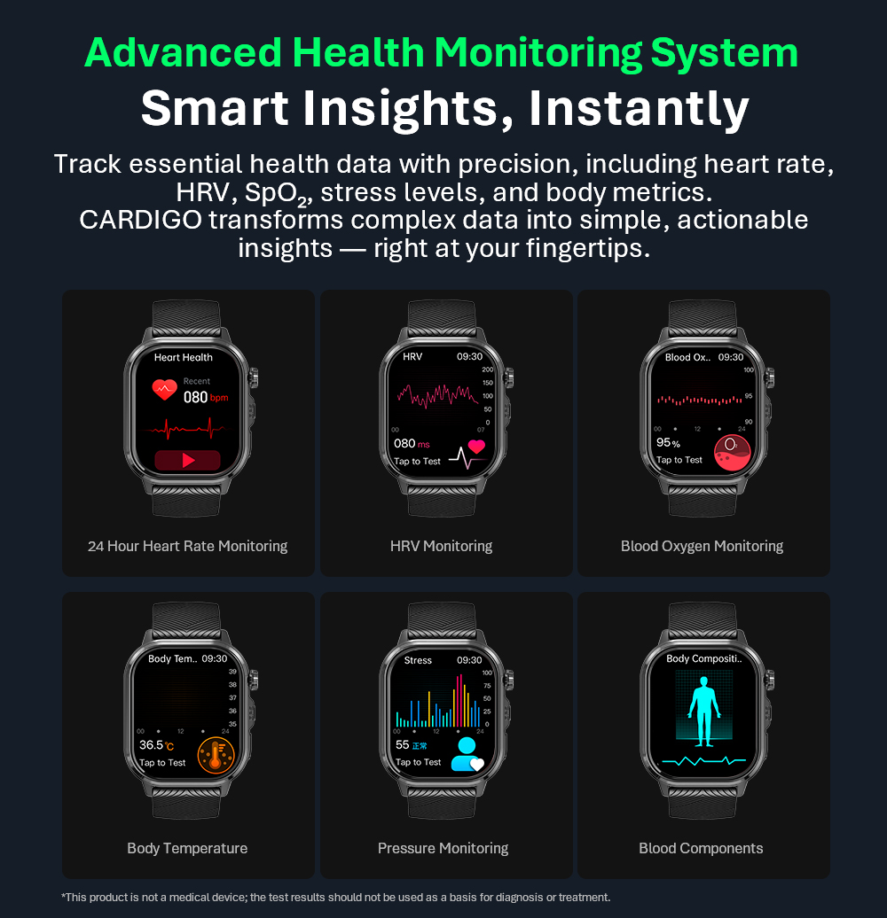 VALDUS CARDIGO Erkek Kadın EKG - Smartwatches incelemesi ve fiyatı